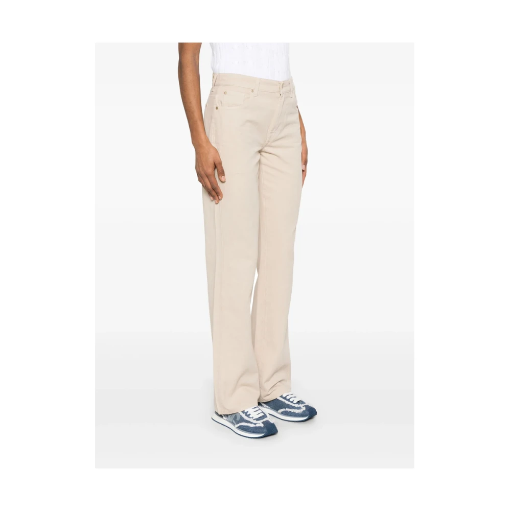 7 For All Mankind Zand Beige Klassieke Vijf Zak Jeans Beige Dames