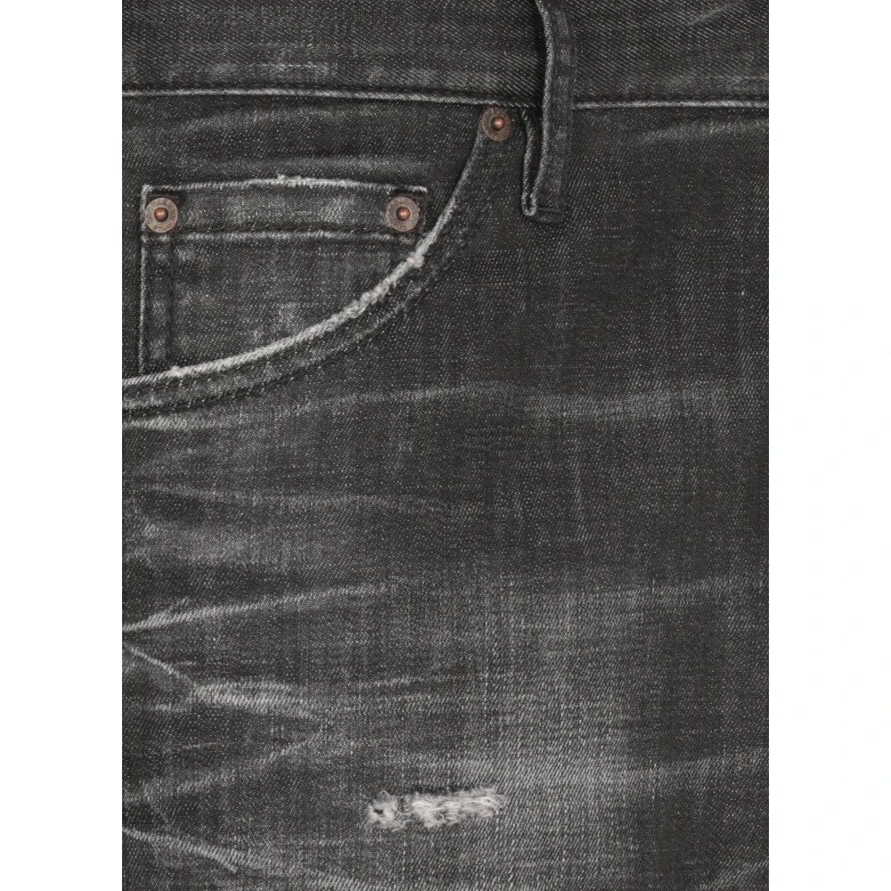 Dsquared2 Zwarte Gescheurde Katoenen Jeans Black Heren
