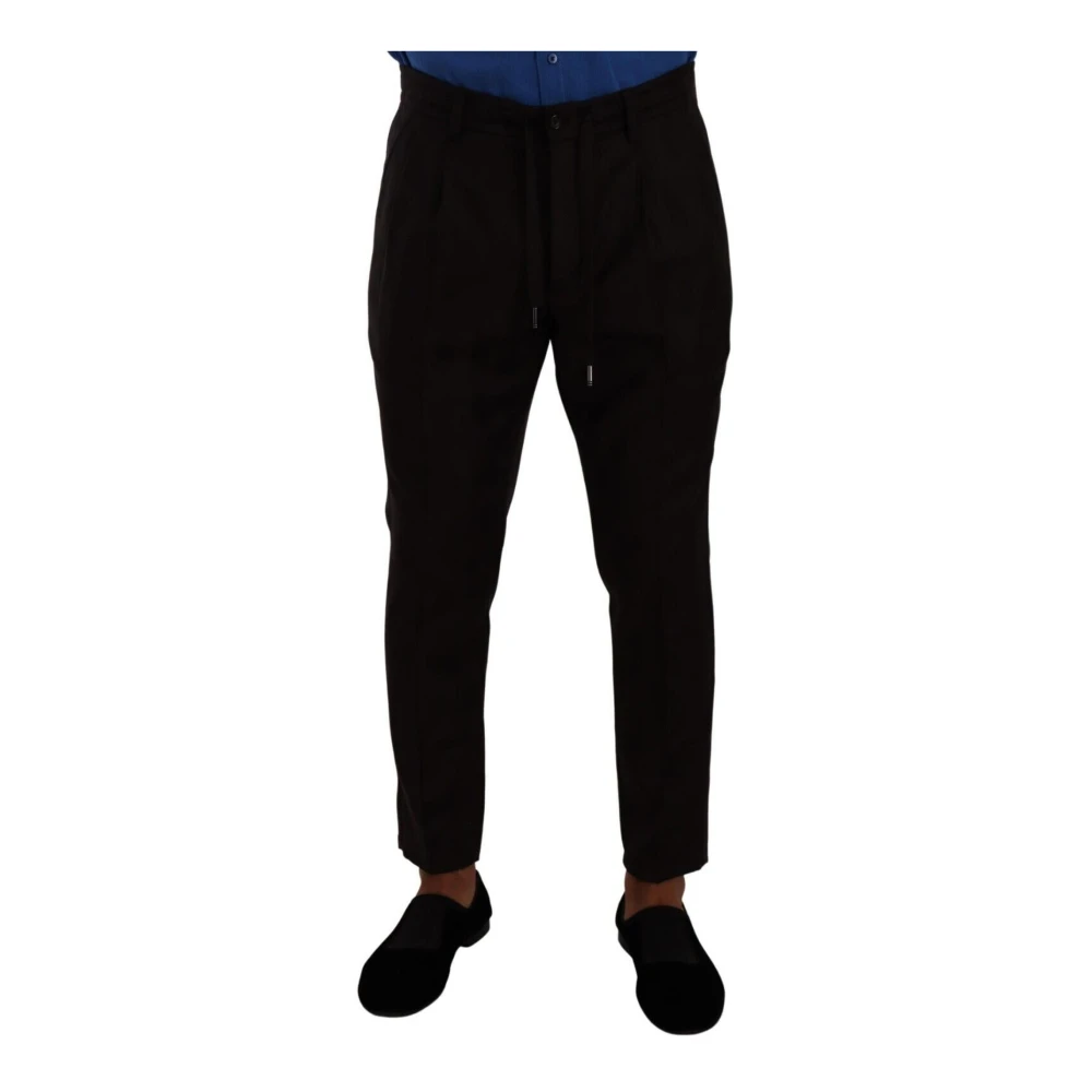 Dolce & Gabbana Men's Black Suit Trousers, M, Bordeaux Wool Skinny Trouser Trousers