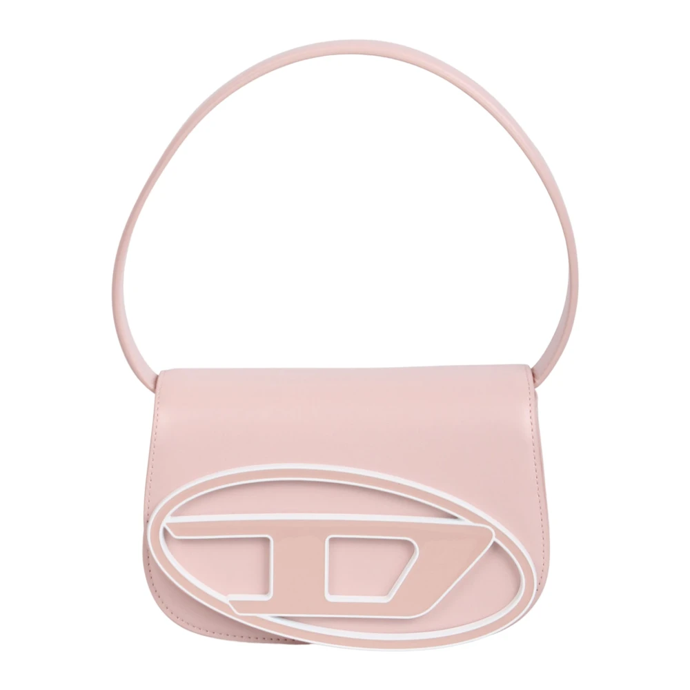 Diesel Tas met logo plaatje en inklapbaar handvat Pink Dames