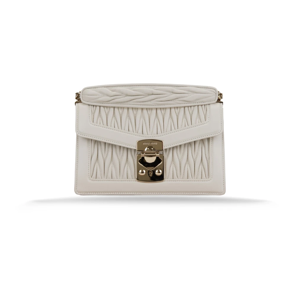 Miu Miu Women's White Snap Closure Shoulder Bag