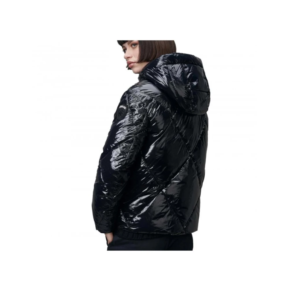 Blauer Dames Gewatteerde Jas June Zwart Black Dames