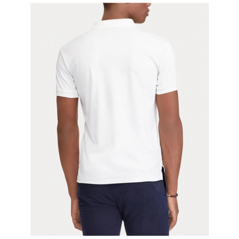 Polo Ralph Lauren Zachte Katoenen Slim Fit Polo met Korte Mouwen White Heren