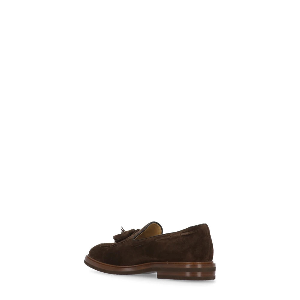 BRUNELLO CUCINELLI Bruine Suède Leren Loafers voor Heren Brown Heren