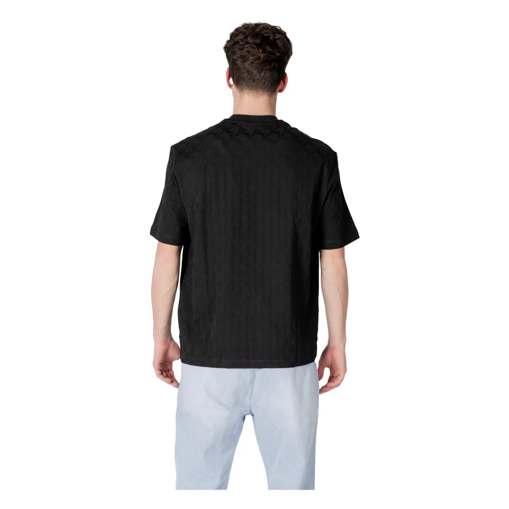 Armani Exchange Zwarte Katoenen T-shirt met Ronde Hals Black Heren