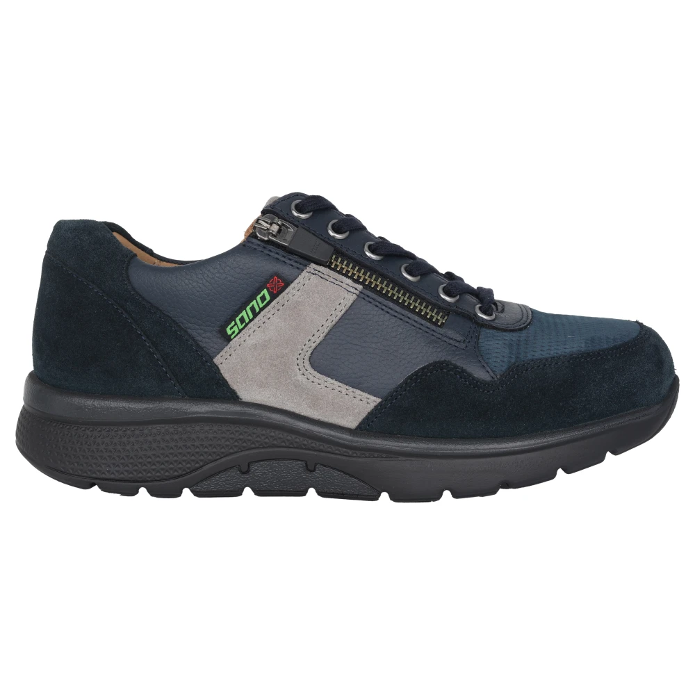 Mephisto Blauwe leren wandelsneaker Heren Schoenen