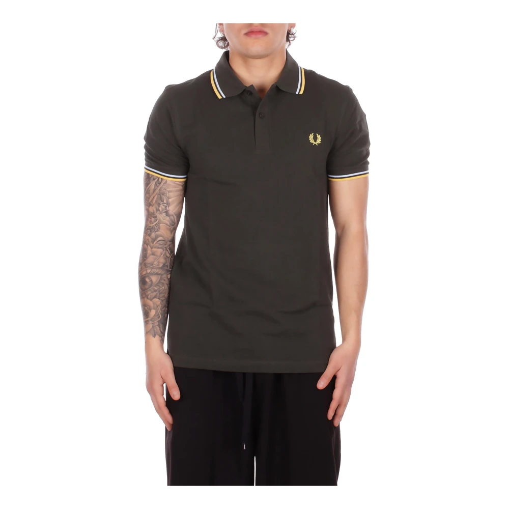 Fred Perry , Polo Shirts, Male, Green, L, T-Shirts And Polos