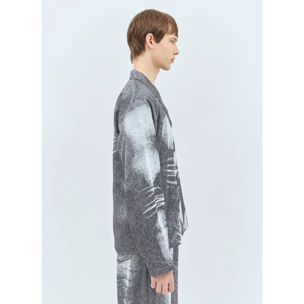 Diesel Grafische Print Satijnen Slaap Top Gray Heren