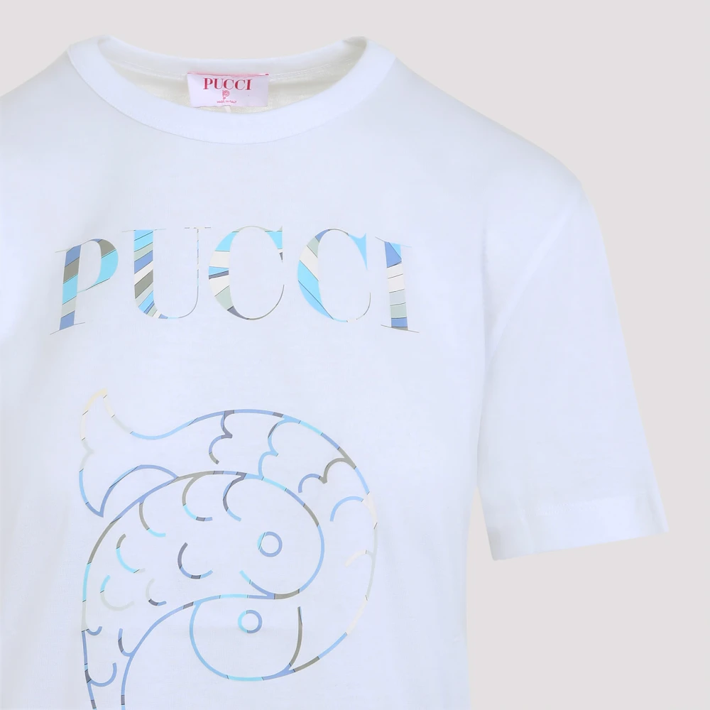 EMILIO PUCCI Multicolor Stijlvol T-shirt voor Vrouwen White Dames