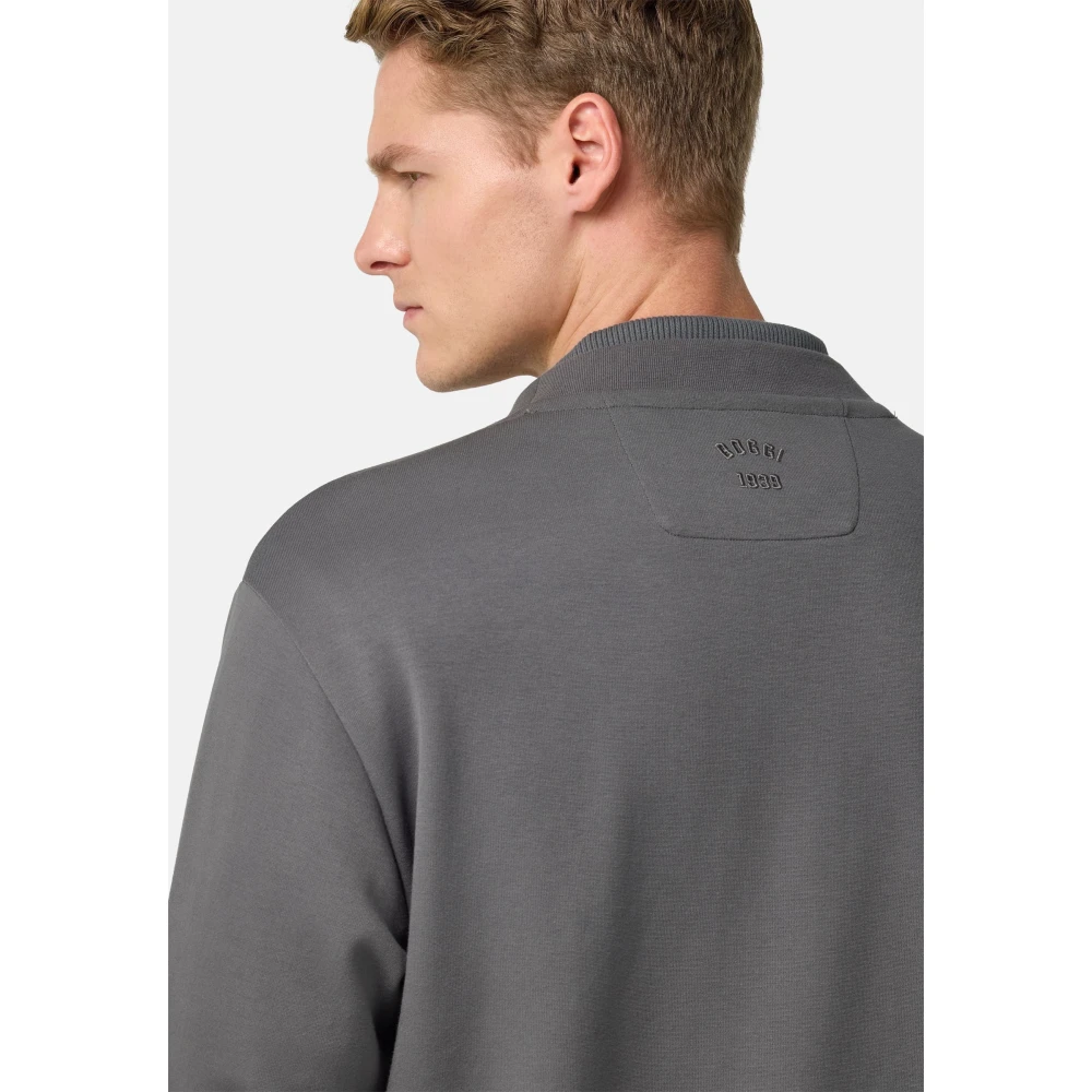 Boggi Milano Katoenen Cardigan Sweater Gray Heren