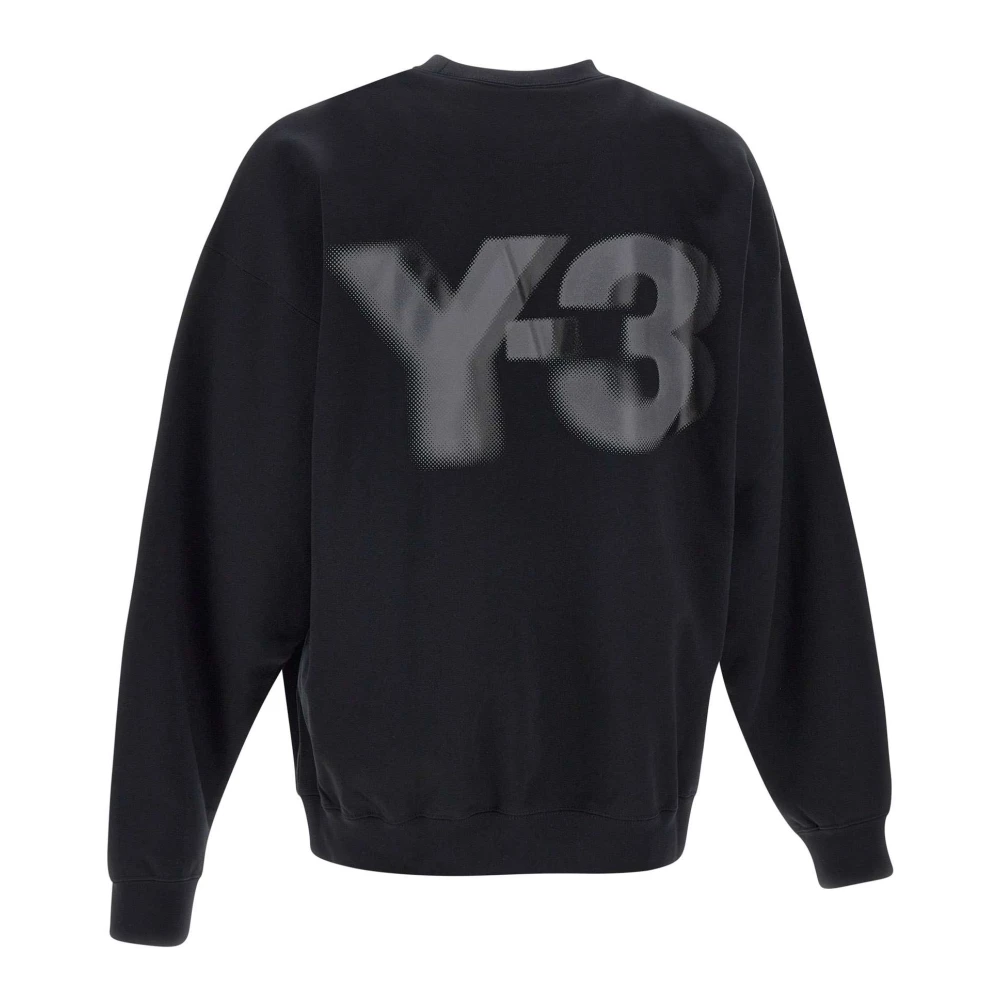 Y-3 Zwarte Katoenen Sweatshirt met Logo Print Black Heren