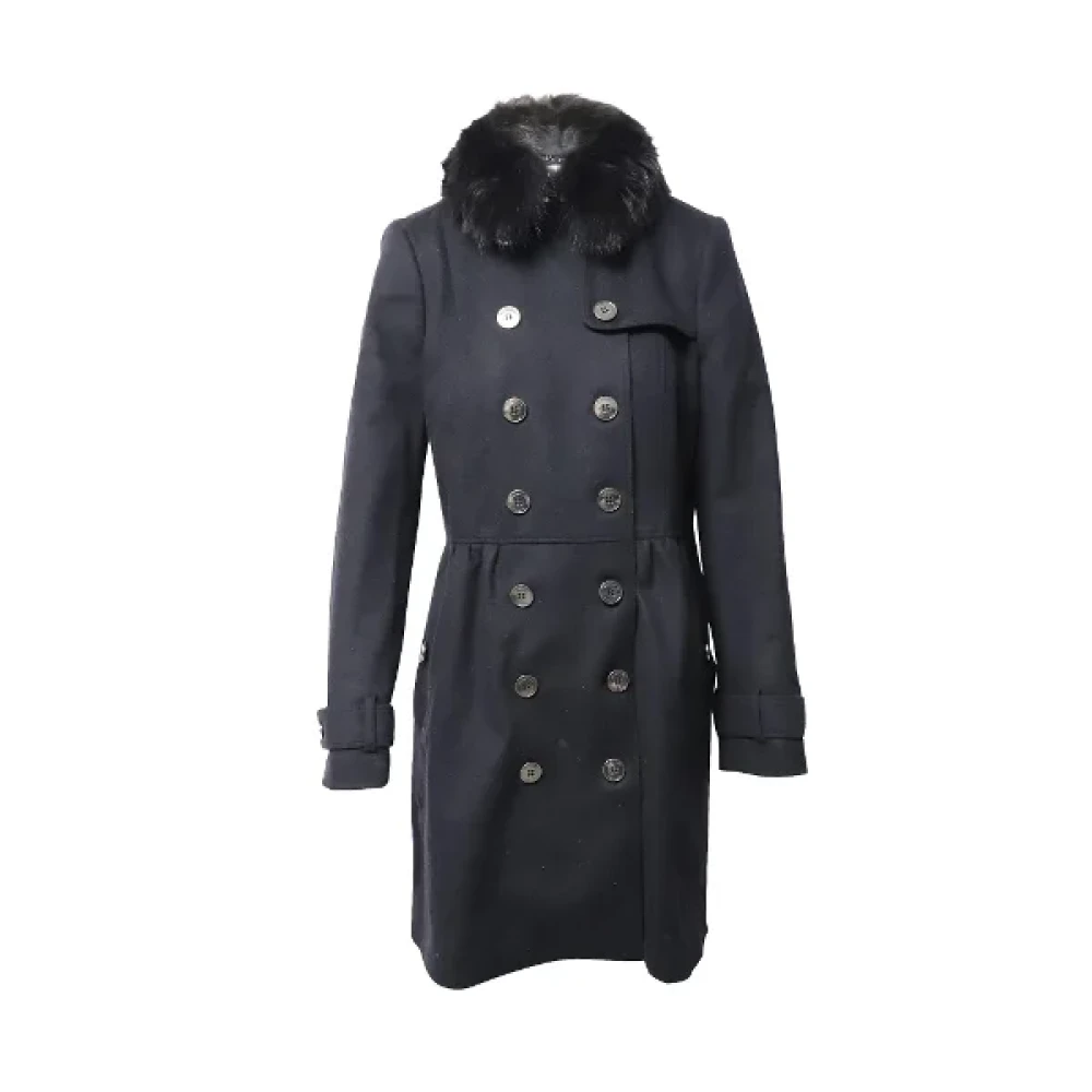 Burberry Vintage Pre-owned Wool outerwear Black Dames