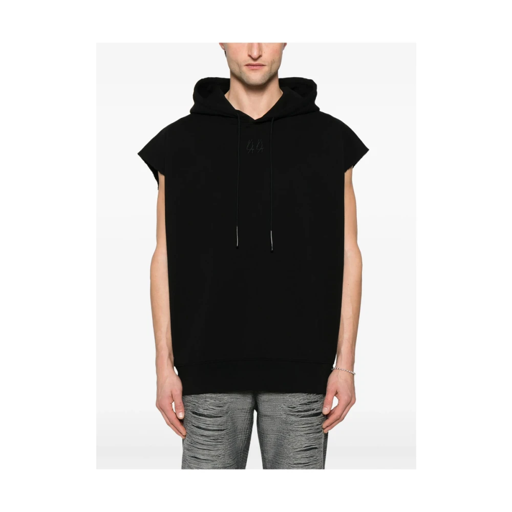 44 Label Group Zwarte Logo Geborduurde Sweatshirt Black Heren