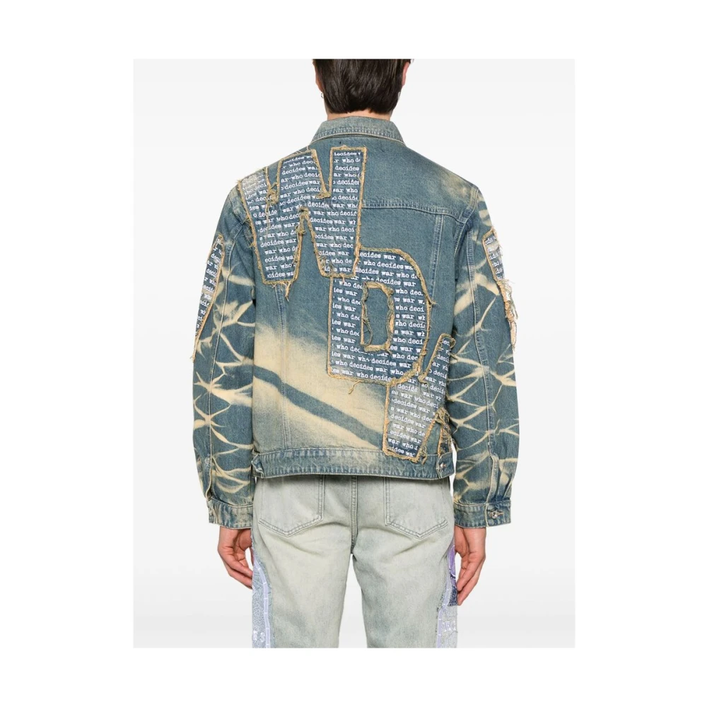 Who Decides War Blauwe Denim Patchwork Jas Blue Heren