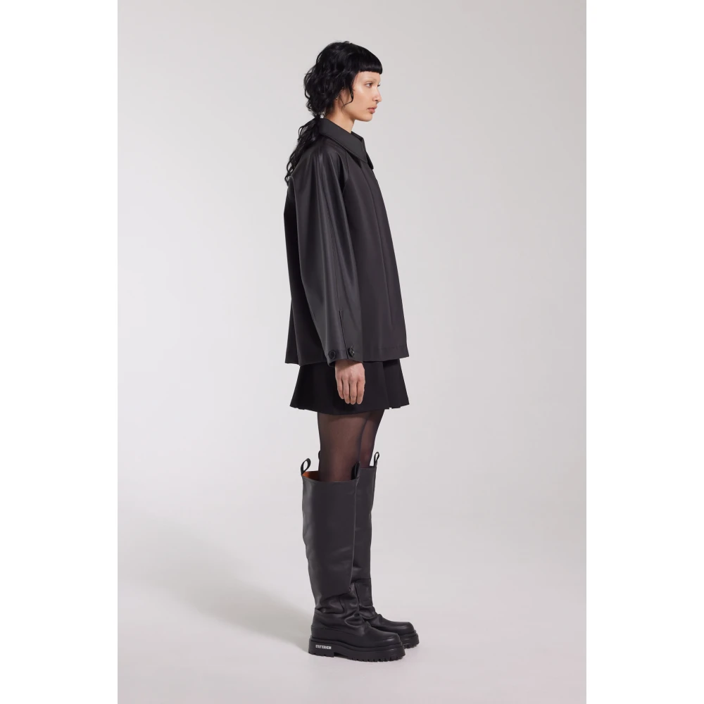Stutterheim Waterdichte regenjas in varsity-stijl voor vrouwen Black Dames