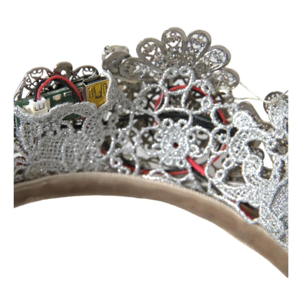Dolce & Gabbana Kristallen Kroon Tiara LED Diadeem Gray Dames