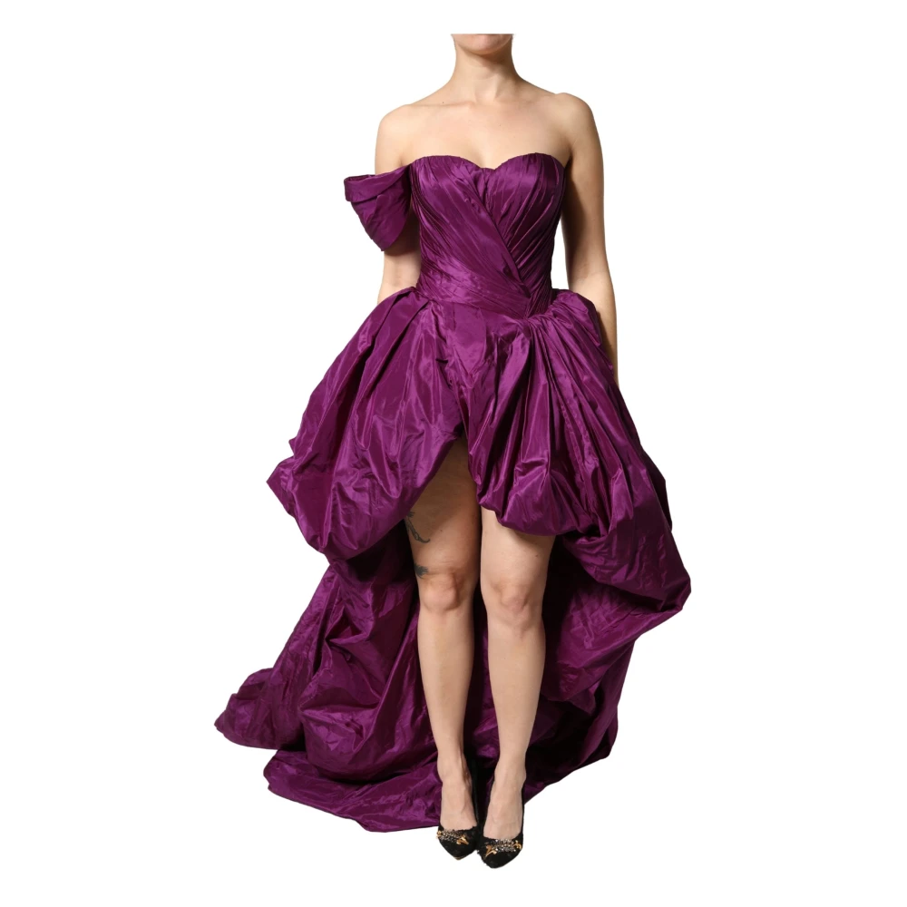 Dolce & Gabbana Women's Purple Strapless A-Line Asymmetric Dress