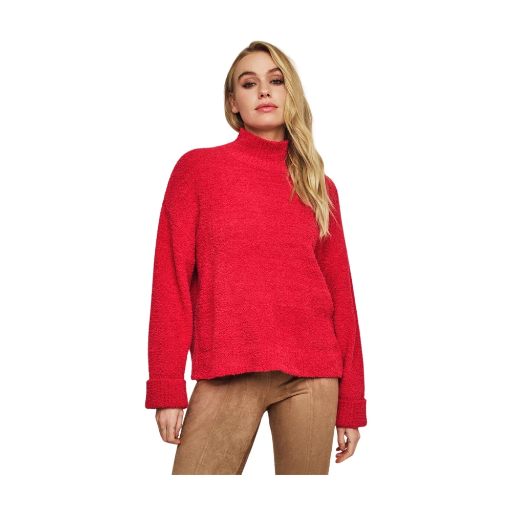 Rino&Pelle Mock Neck Sweater Karen Pullover Red Dames