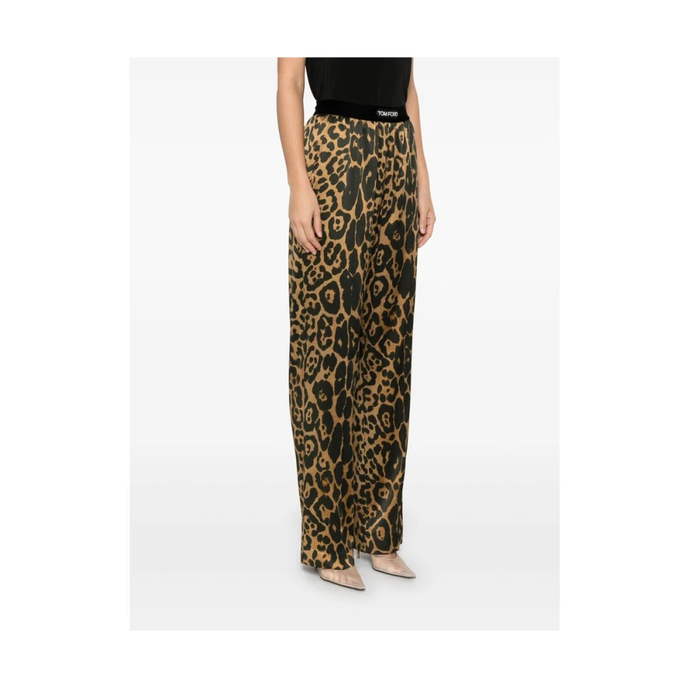 Tom Ford Animalier Bruine Elastische Taillebroek Multicolor Dames