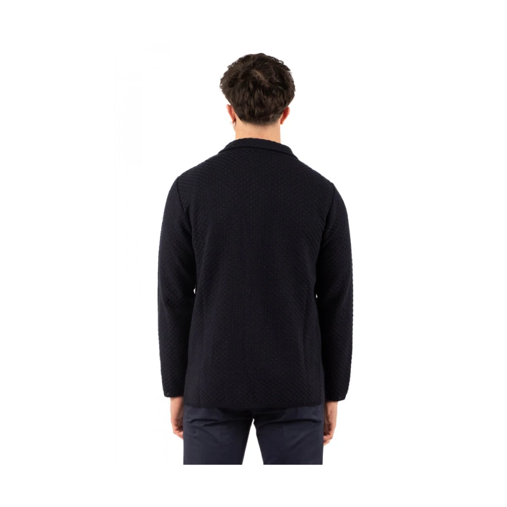 Paoloni Stijlvolle Cardigan voor Mannen Blue Heren