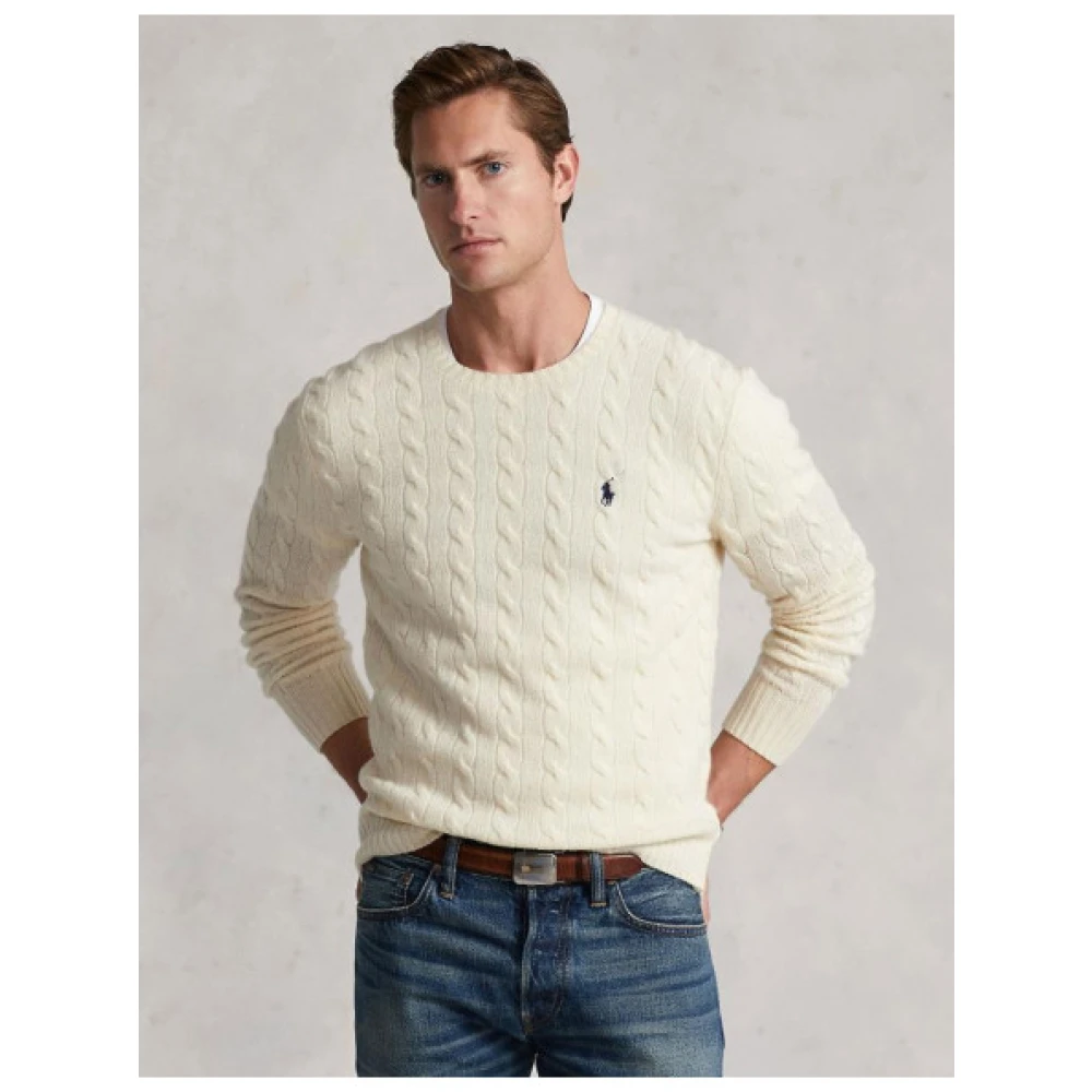 Polo Ralph Lauren Rondehals Kasjmier wollen trui Beige Heren