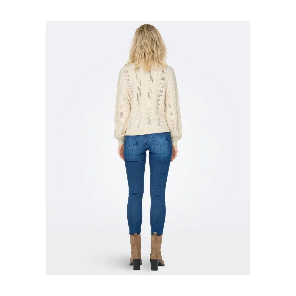 Only Kabeltrui Pullover Beige Dames