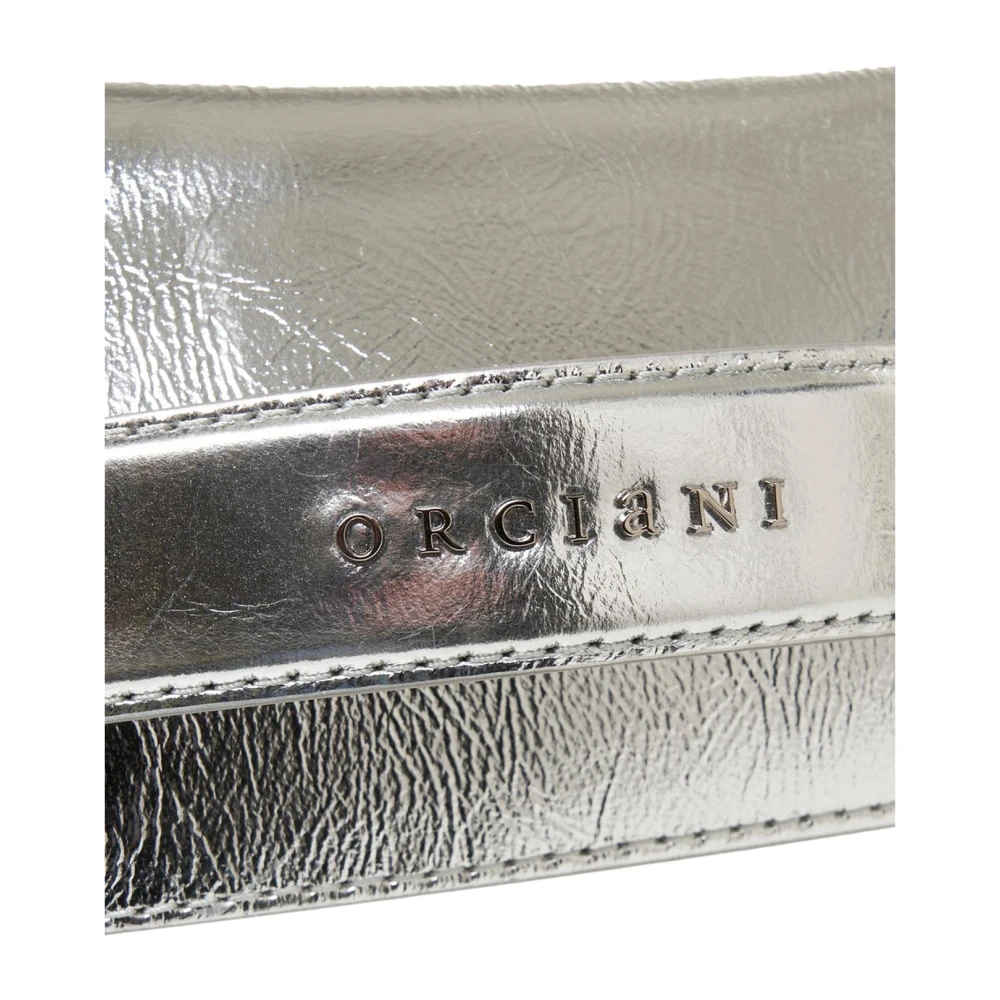 Orciani Zilveren Metallic Clutch Gossip Vanity Gray Dames