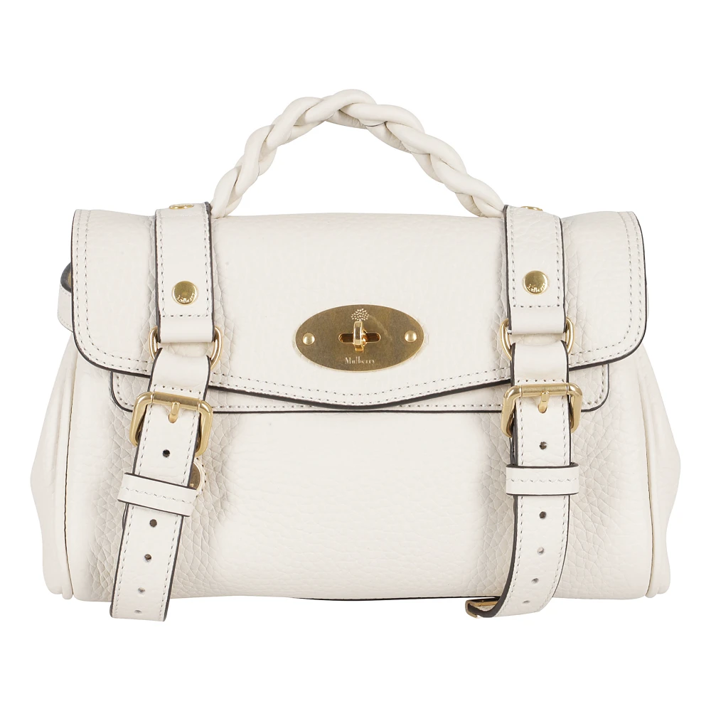 Mulberry Alexa Heavy Grain Crossbody Tas White Dames