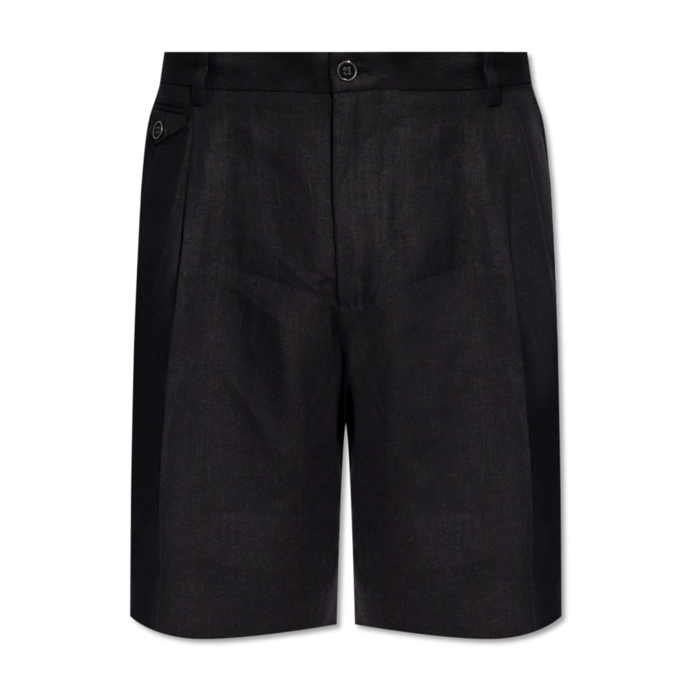 Dolce & Gabbana Linnen shorts Black Heren