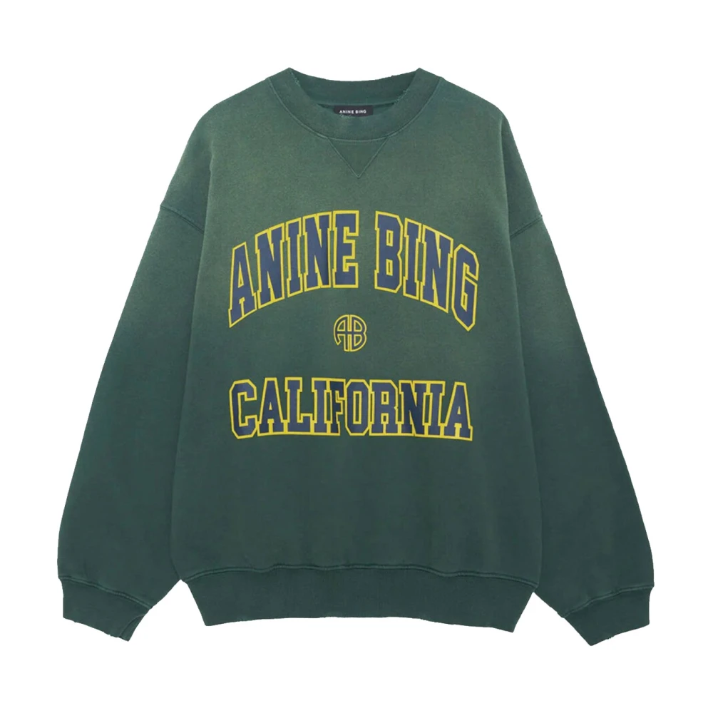 Anine Bing Donkergroene Sweater met Logoprint Green Dames