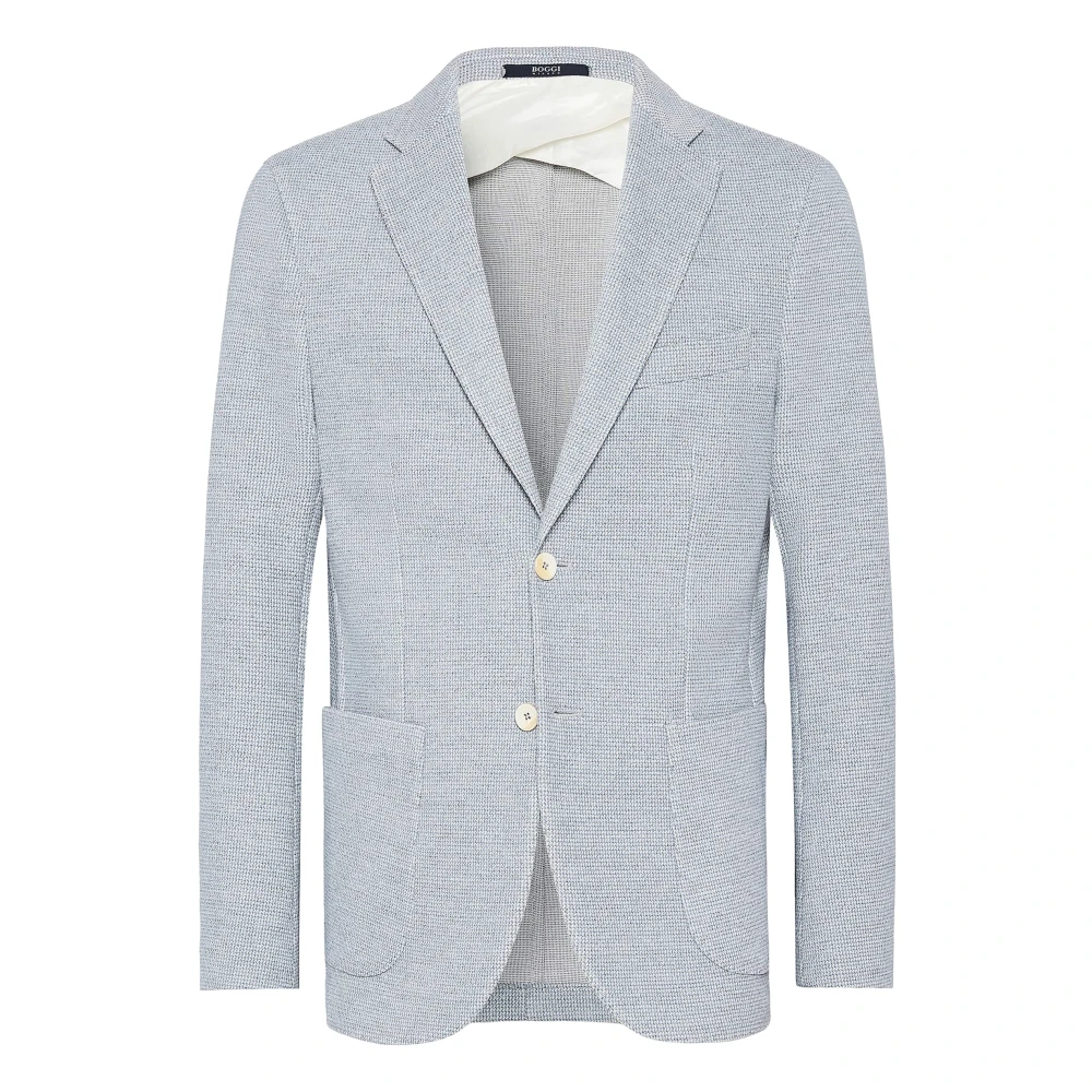 Boggi Milano B Jersey Katoenen Blend Jas Blue Heren
