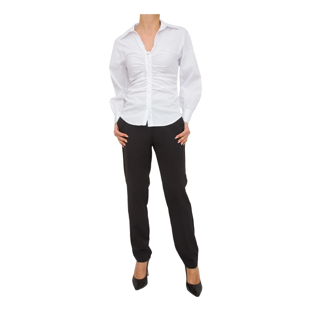 Nenette Witte Poplin Overhemd White Dames