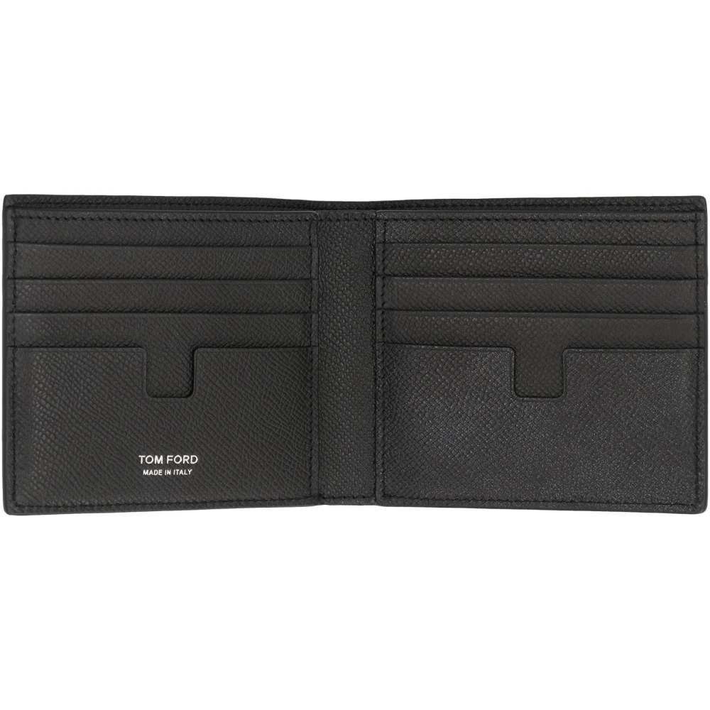 Tom Ford Klassieke Leren Bifold Portemonnee Black Heren