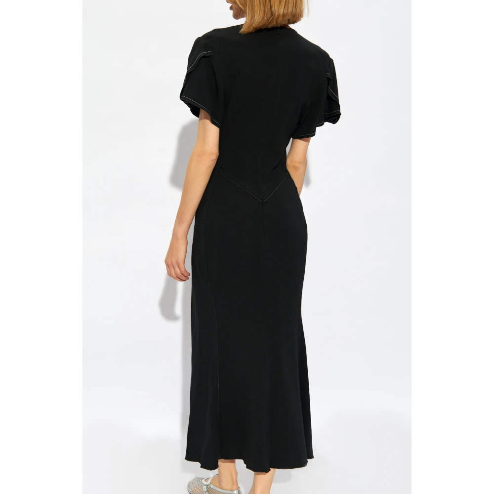 Victoria Beckham V-hals jurk Black Dames