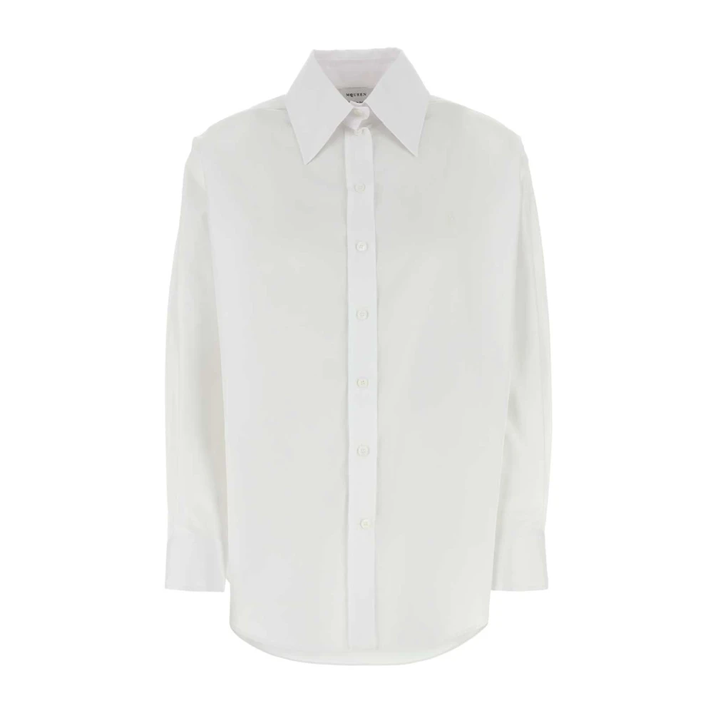 Alexander mcqueen Witte Poplin Overhemd Klassieke Stijl White Dames