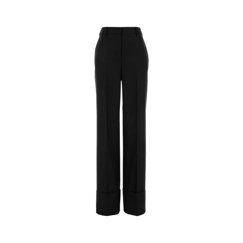 Valentino Garavani Women's Black Virgin Wool Trousers - Wide Trousers - Xs - Trousers