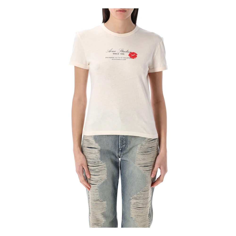 Acne Studios Bedrukt T-shirt Gray Dames
