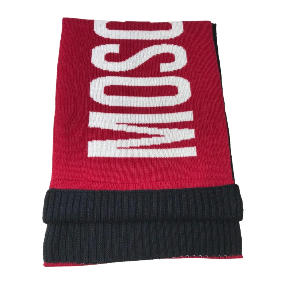 Moschino Dubbelzijdige Logo Sjaal Red Dames