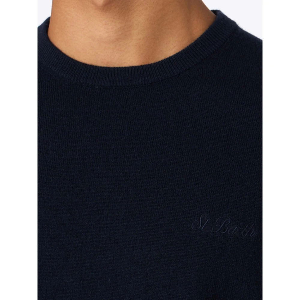 MC2 Saint Barth Regent Blend Gebreide Trui in Blauw Marine Blue Heren