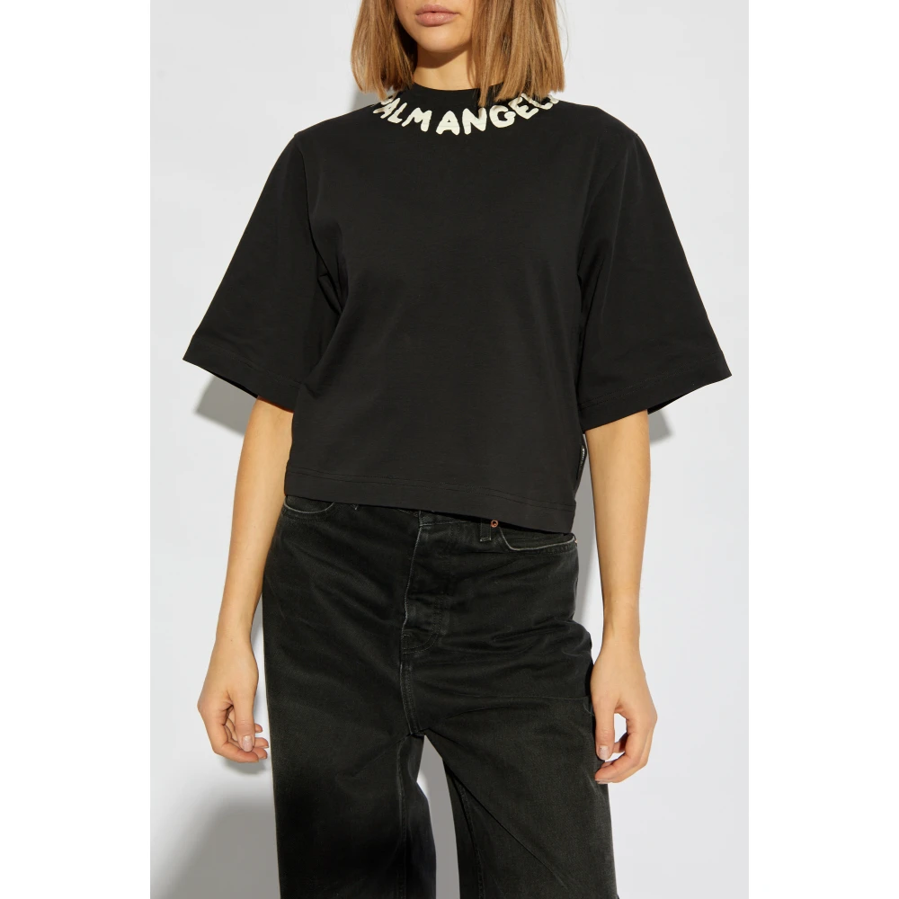 Palm Angels T-shirt met logo Black Dames