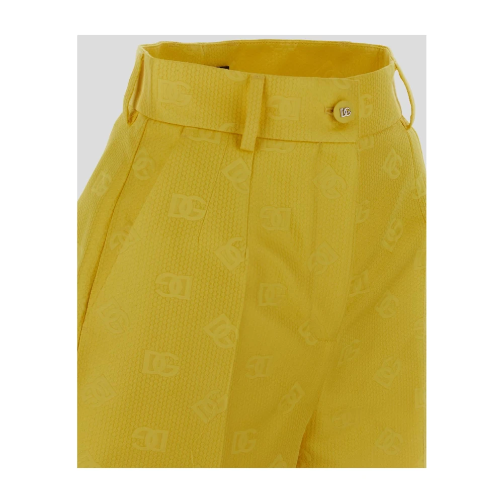 Dolce & Gabbana Katoenen shorts met zijzakken Yellow Dames