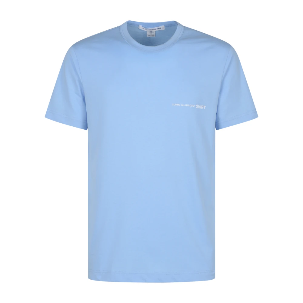 Comme des Garçons Logo-print katoenen T-shirt in hemelsblauw Blue Heren