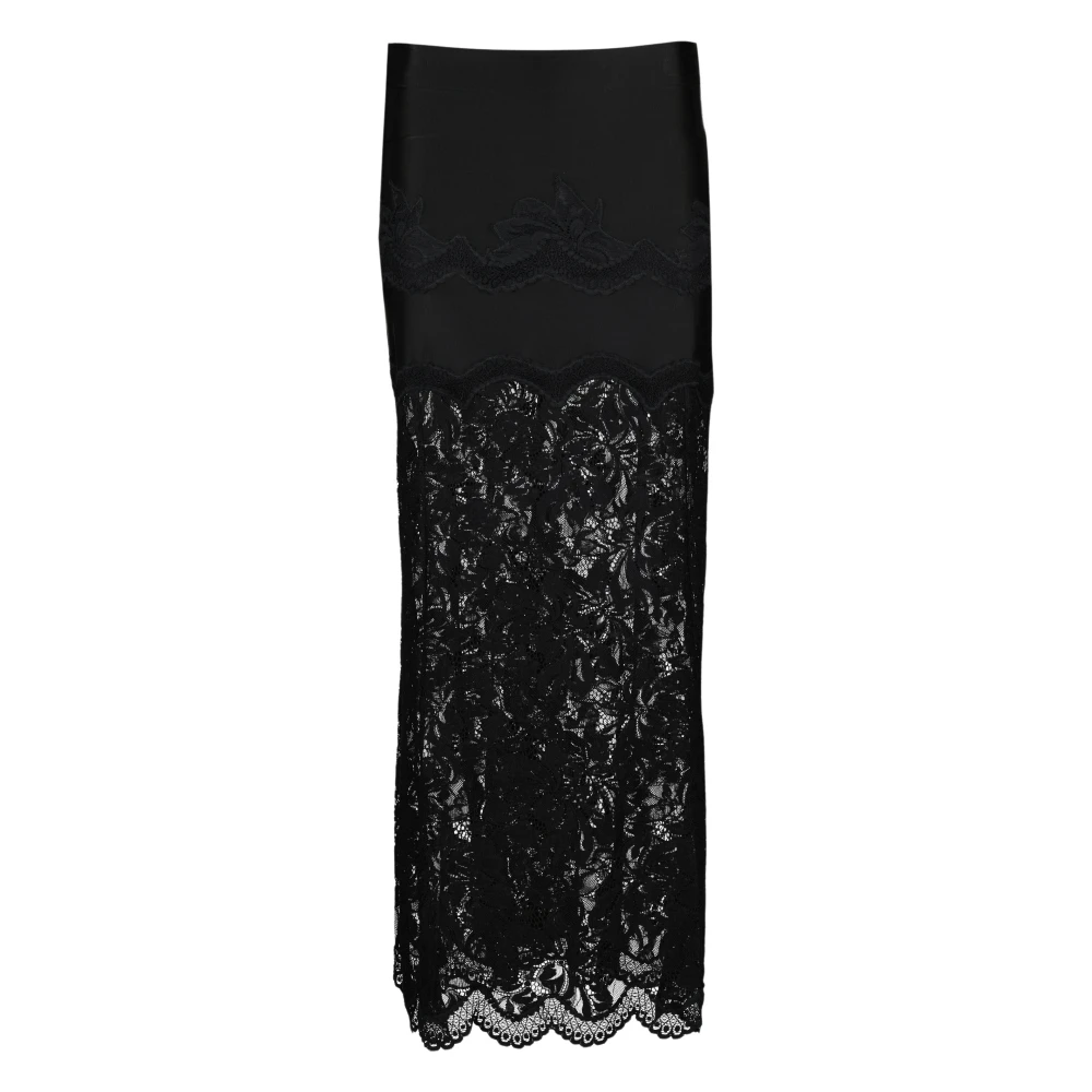 Rabanne Women's Black Lace Midi Skirt - Maxi Skirts - Xs - Skirts