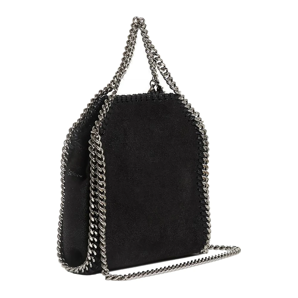 Stella Mccartney Chique Zwarte Whipstitch Kleine Tote Black Dames