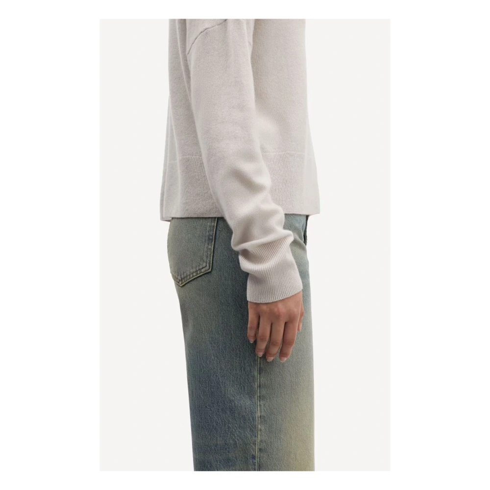 Samsøe Luxe Kasjmier Turtleneck Sweater White Dames