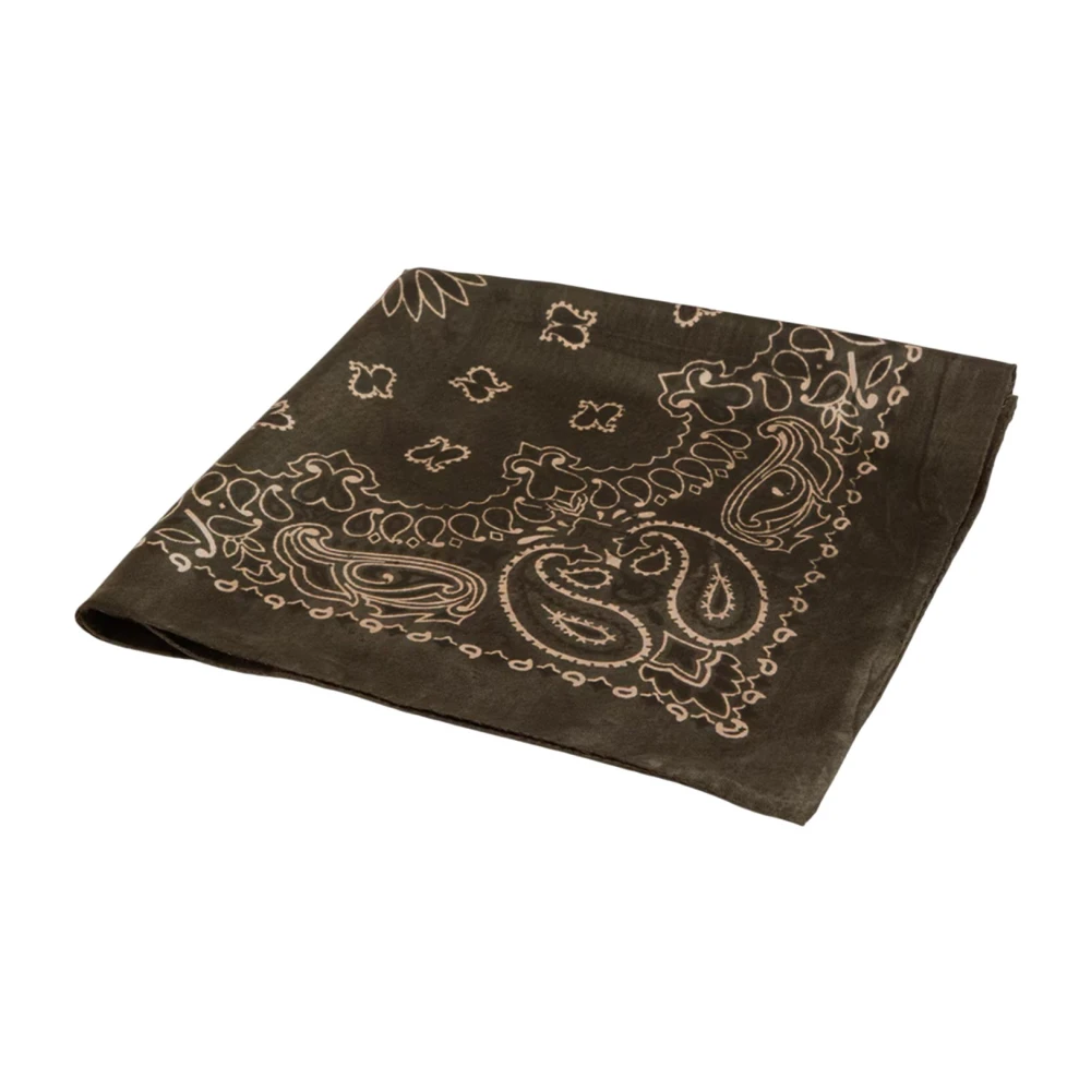 Golden Goose Men's Green/Golden Paisley Silk Scarf Set