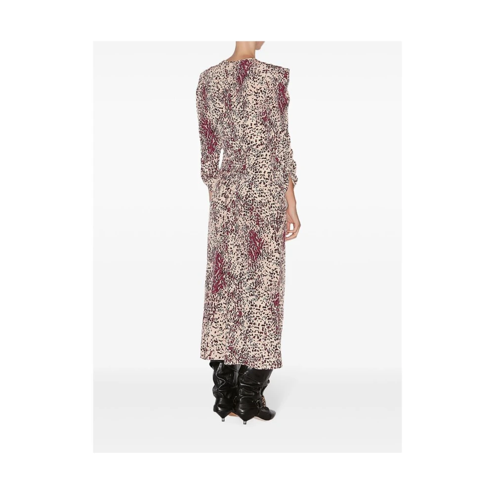 Isabel marant Paarse Abstracte Print V-Hals Jurk Multicolor Dames