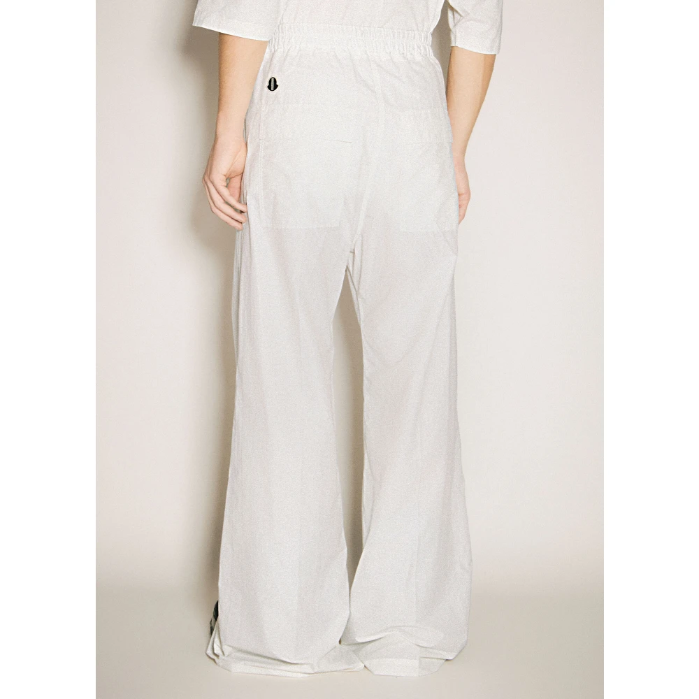Moncler Trekkoord Cargo Broek Plain Weave Italië White Heren