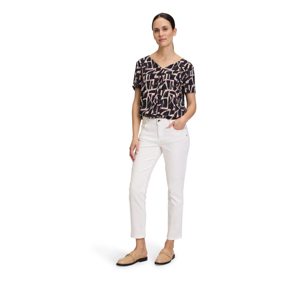 Betty & Co Grafische Print Blouse Brown Dames