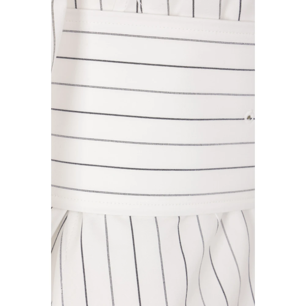 Burberry Gestreept katoenen overhemd met oversized gesp White Dames